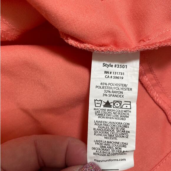 Matrix by Maevn Scrubs Women Top L Orange Medical Uniform Nurse Workwear Dental - Picture 8 of 10